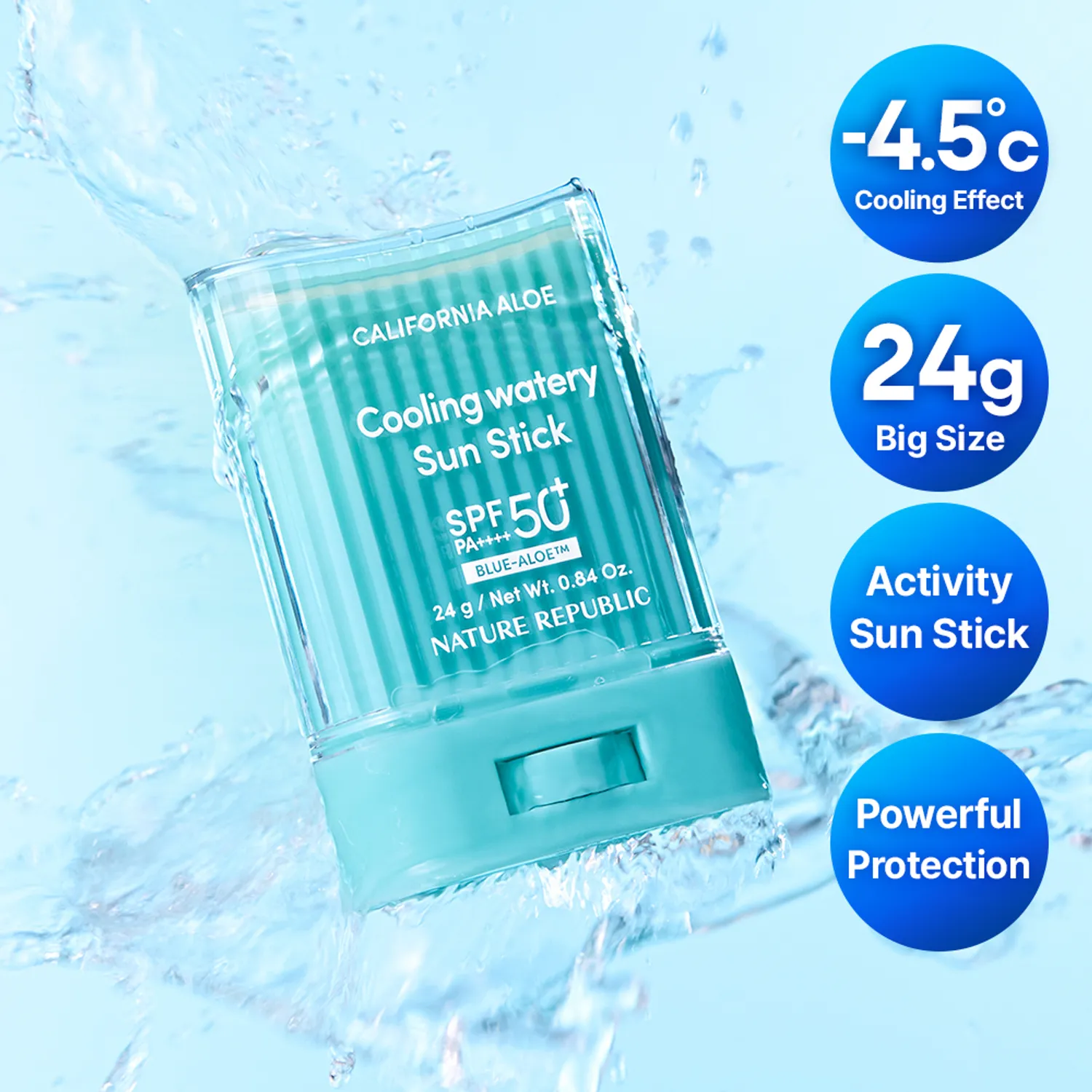 Nature Republic California Aloe Cooling Watery Sun Stick SPF50+ PA++++ [24g] 